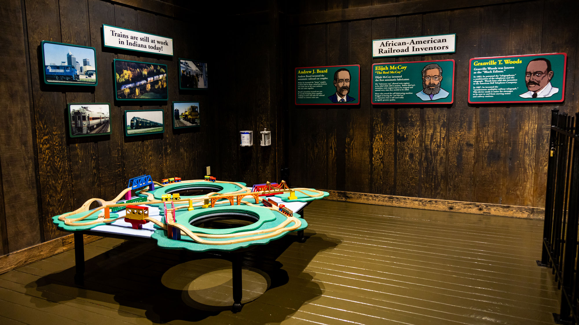 Play table and signs outside of took car.
