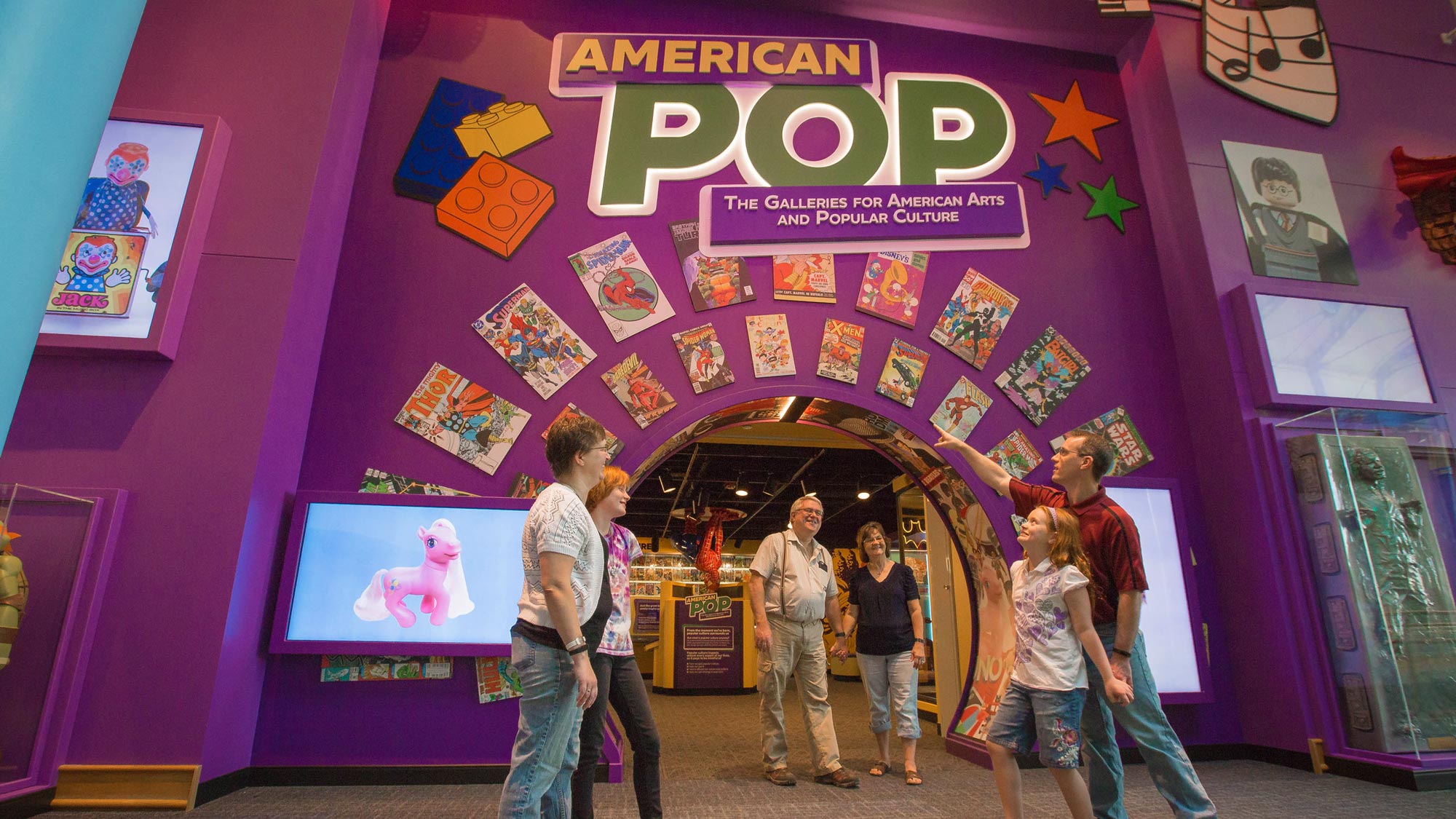 Family outside the American POP exhibit.