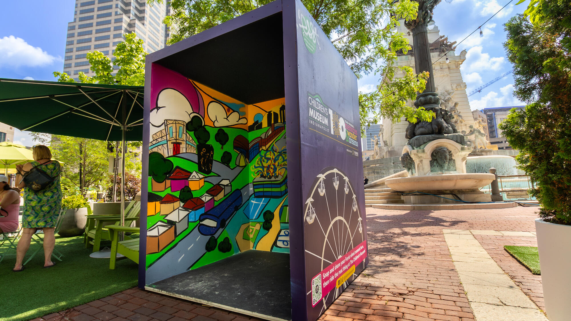Spark on the Circle photo opp designed by local artist ess mckee.