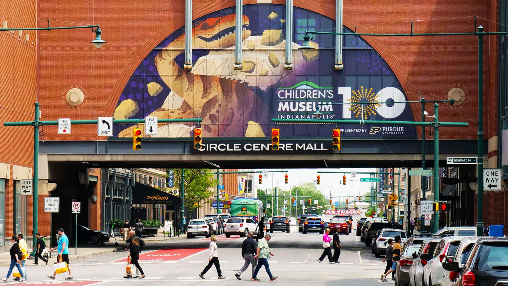 The Children's Museum centennial mural in downtown Indianapolis.