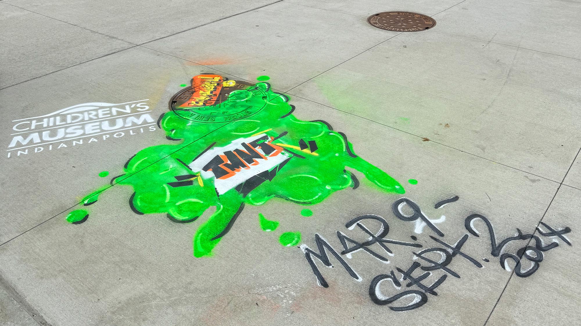 Teenage Mutant Ninja Turtles green ooze sewer graffiti.