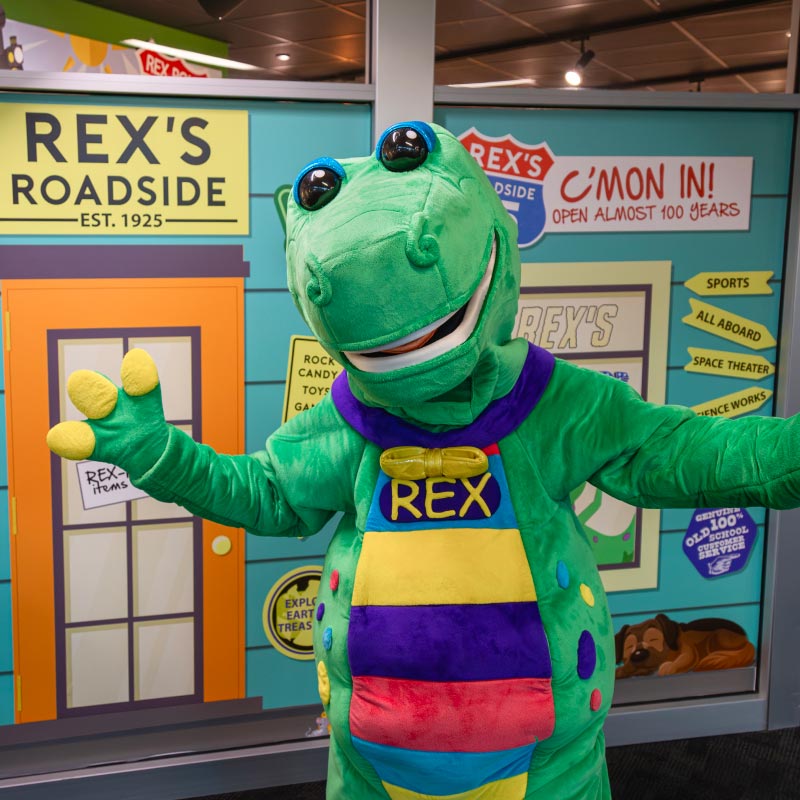 Rex in The Children's Museum of Indianapolis Store.