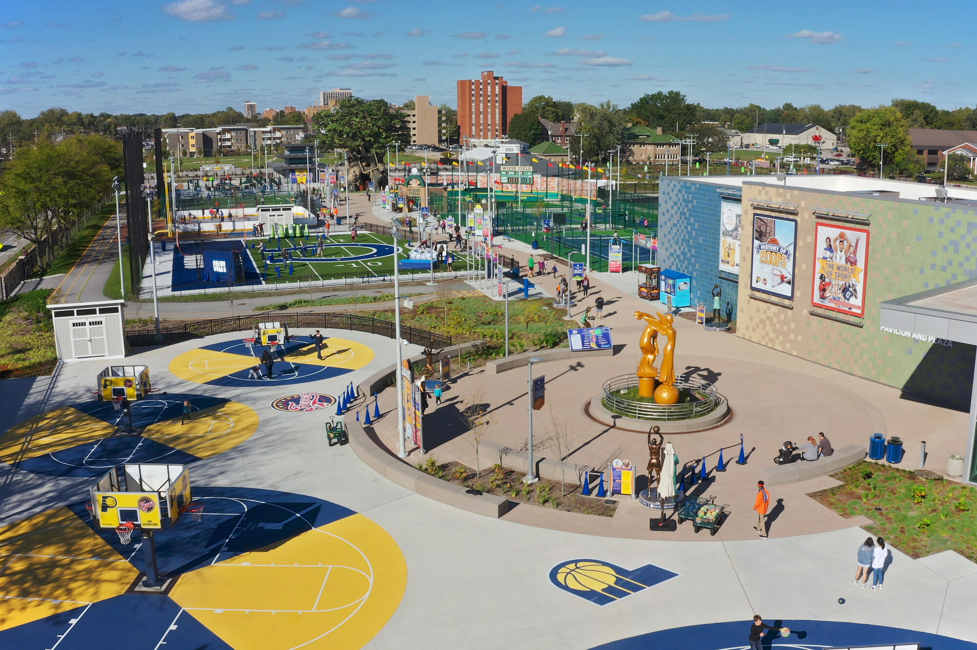 Aerial photo of the outdoor sports experience in 2018.