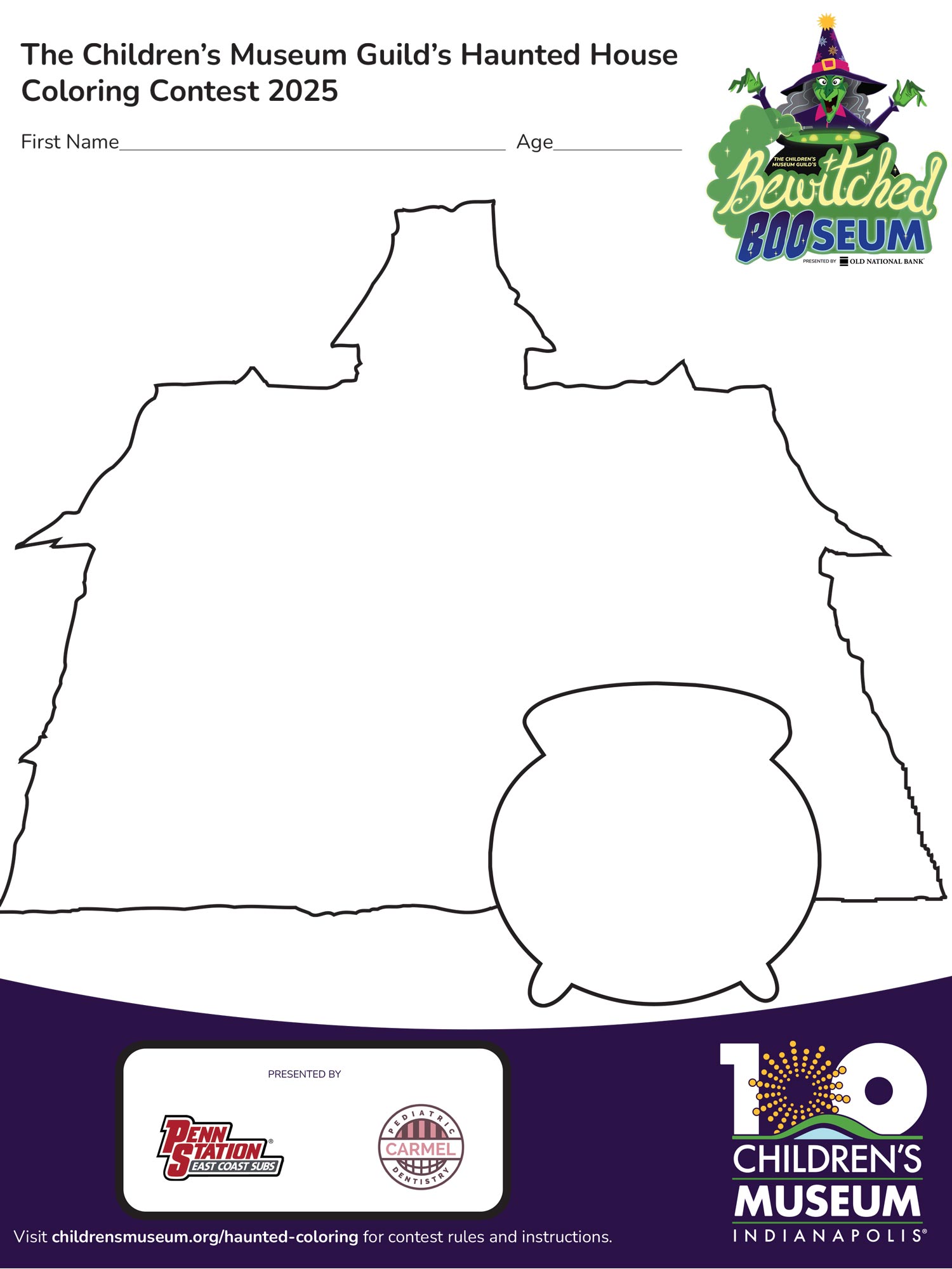 Coloring contest entry form.