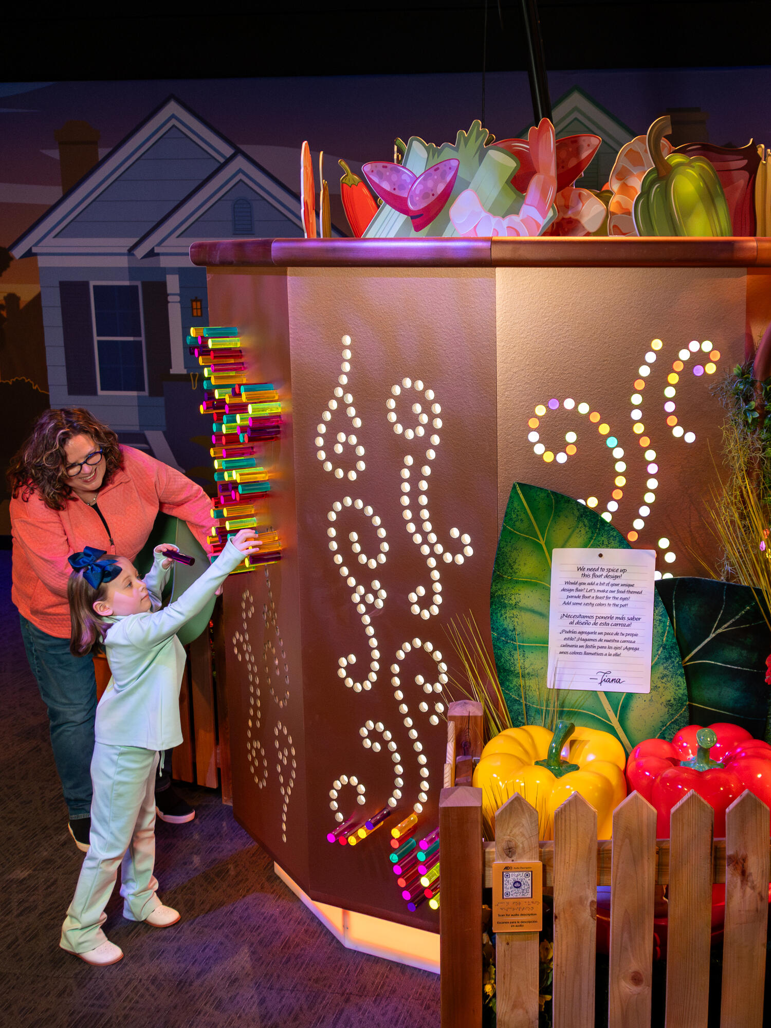 Family at the food-themed float.