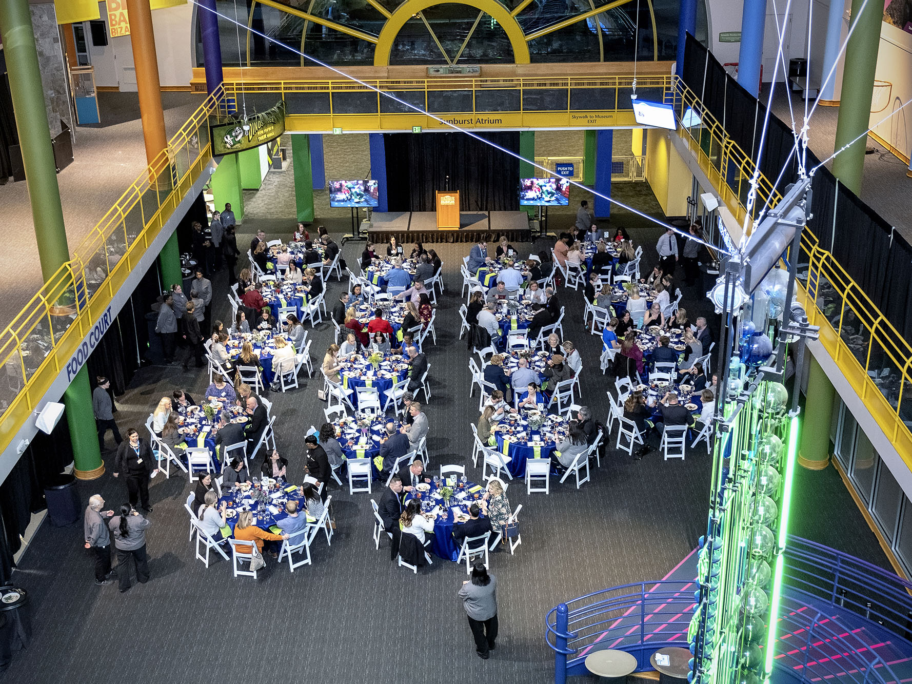 Event tables in Sunburst Atrium.