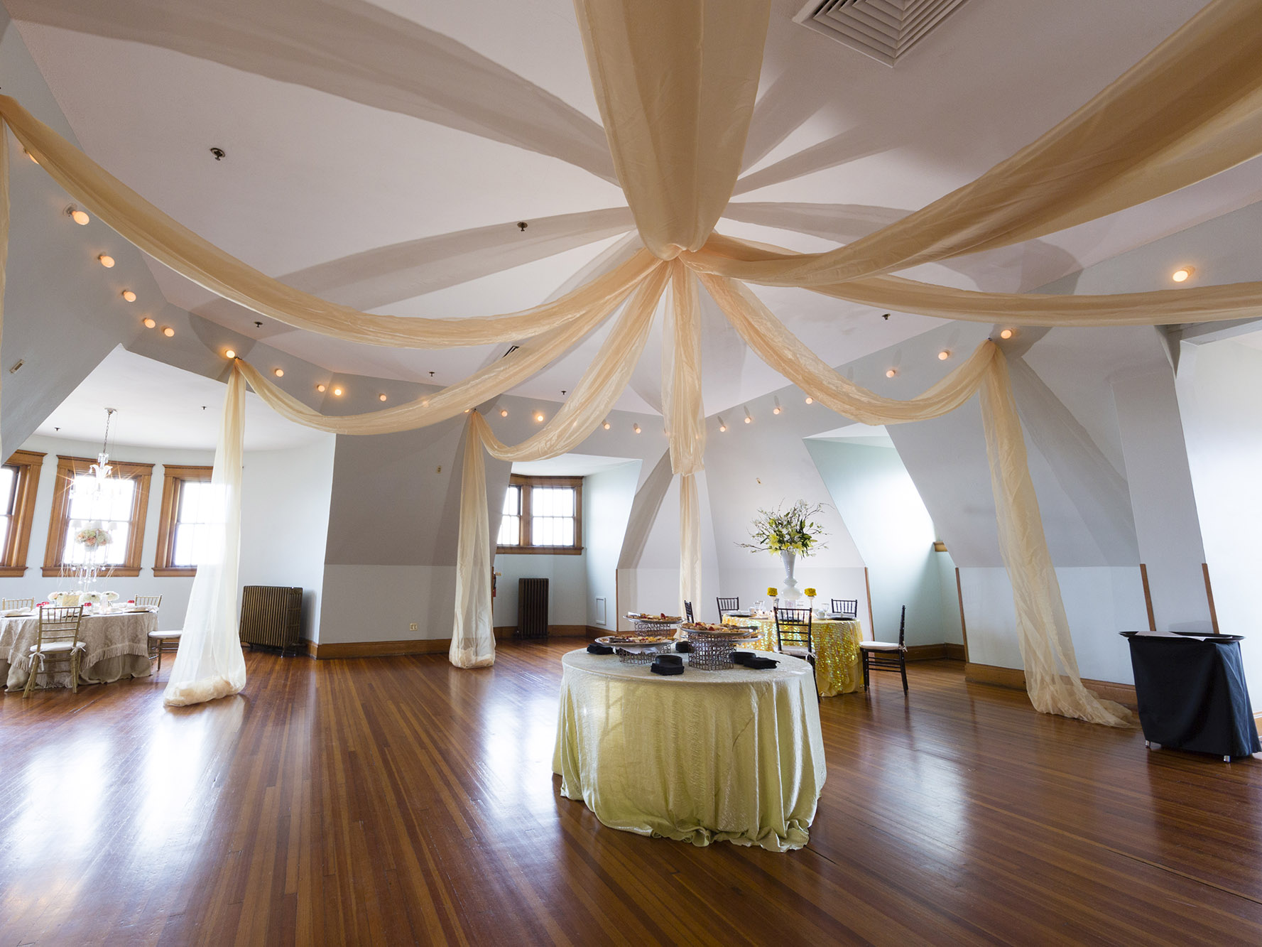 Ballroom event space inside The Manor.