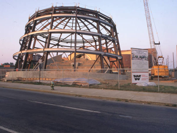 Archive photo of Cinedome construction.