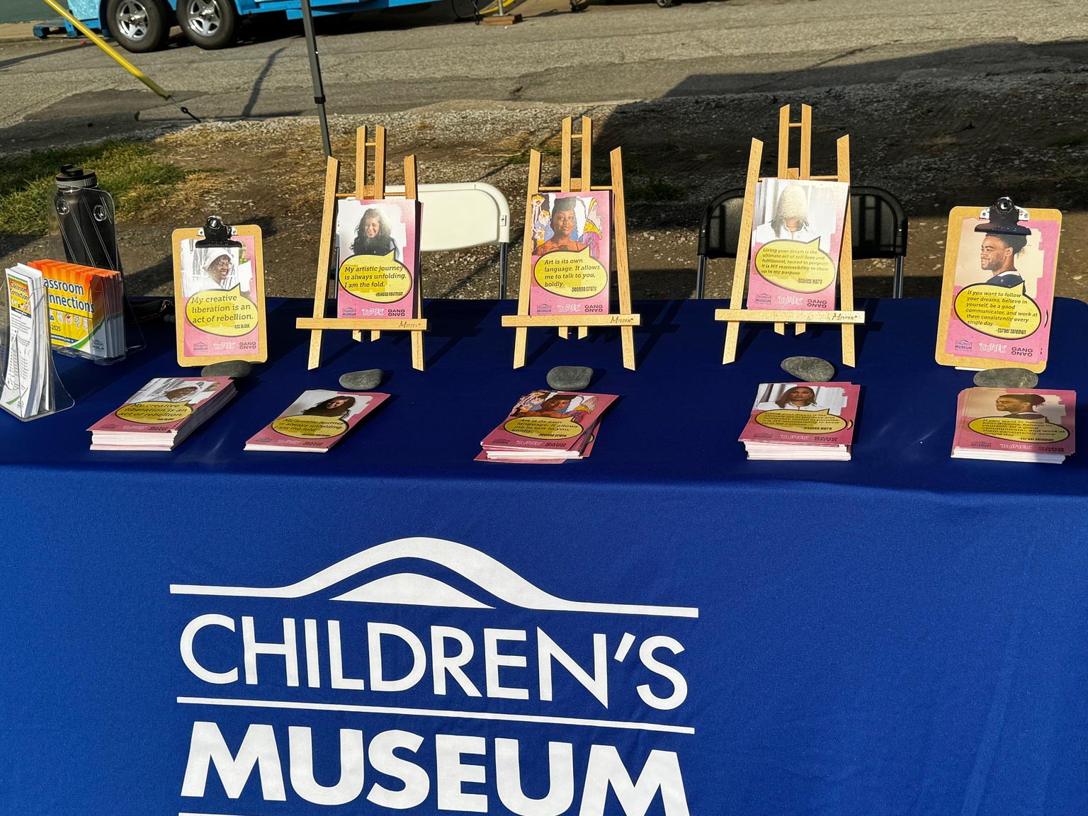 Display of BUTTER Art Fair artists who have been Visiting Artists at The Children's Museum.