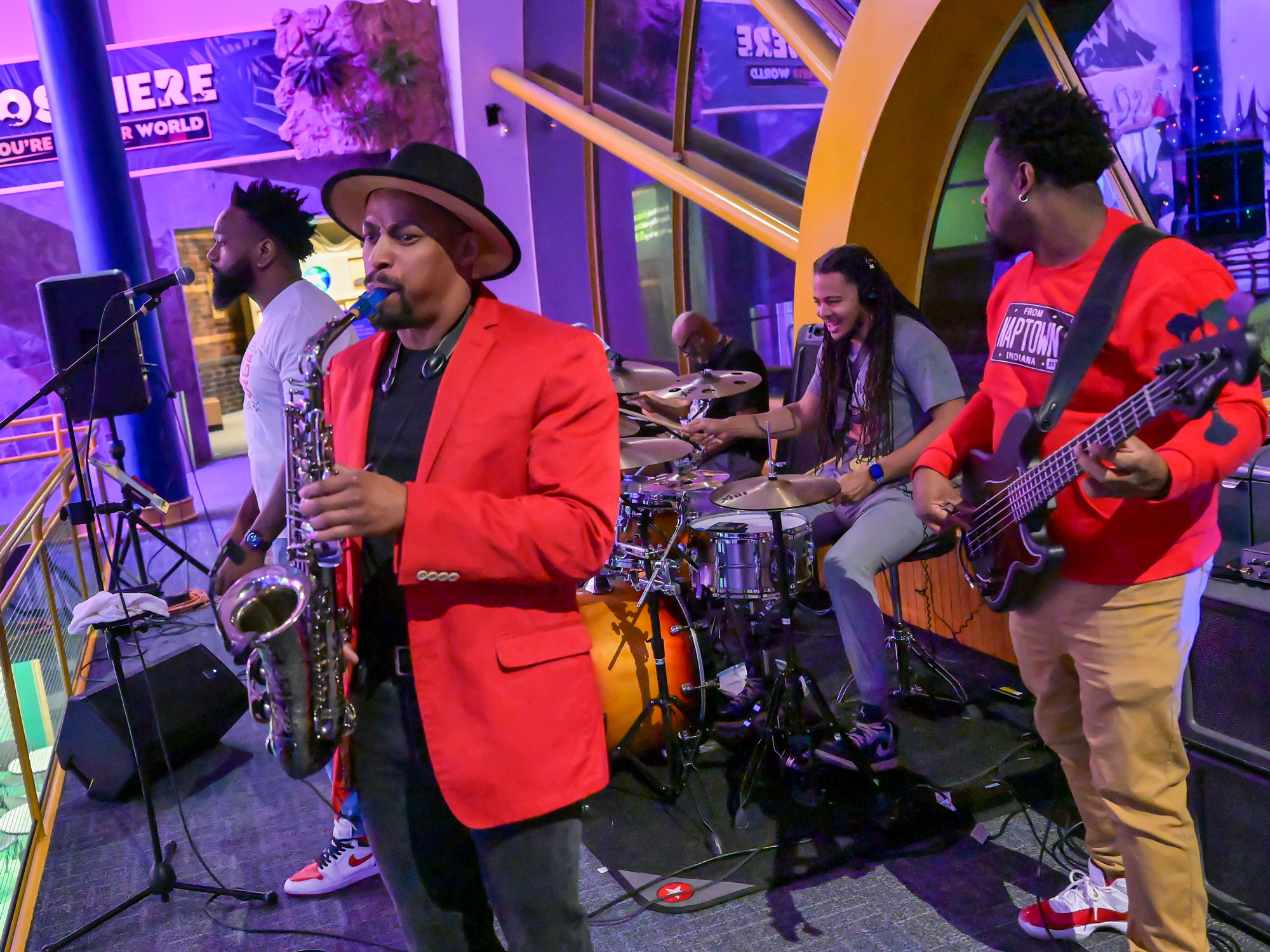Band playing music.