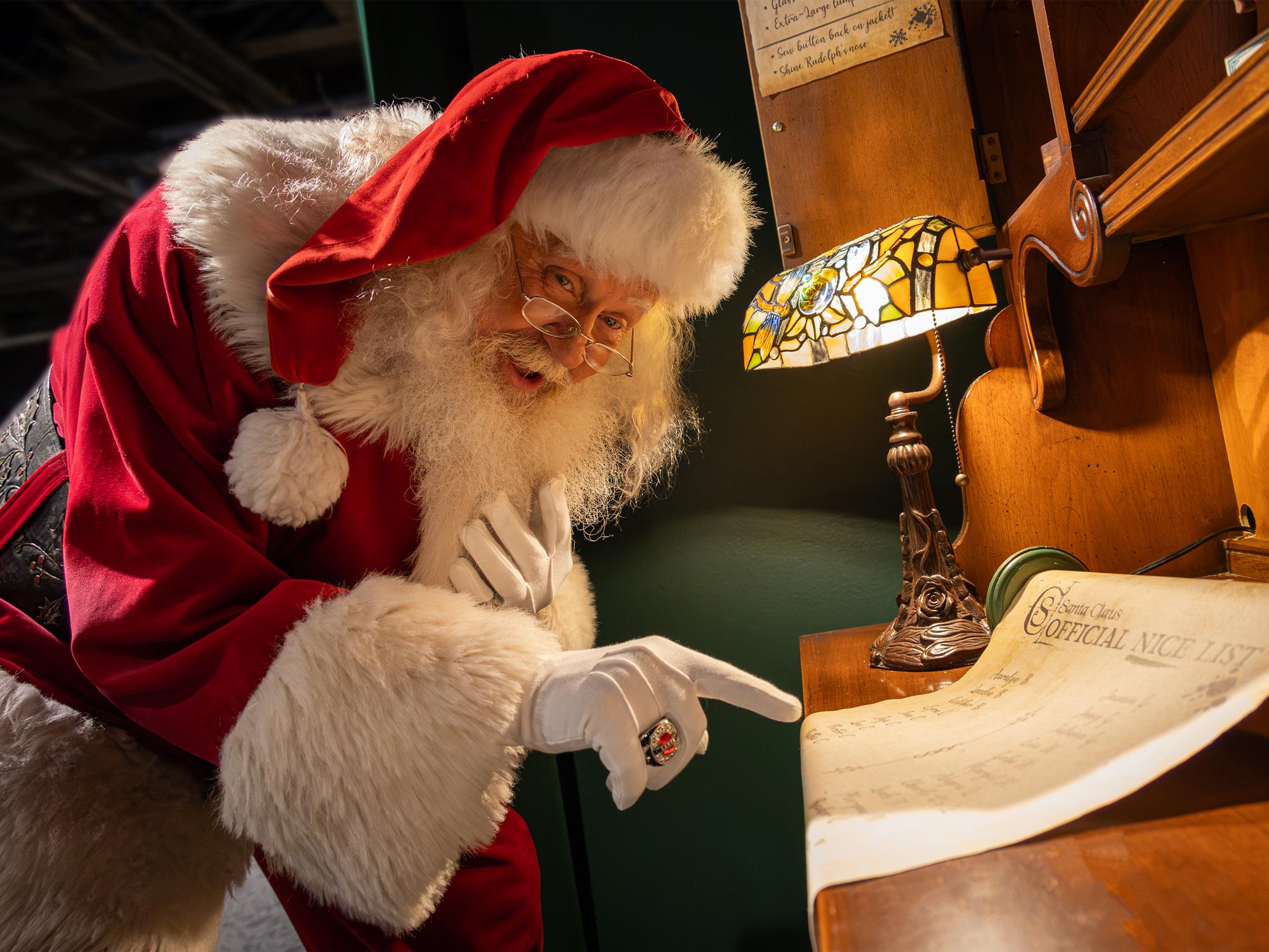 Santa checking his Nice List.