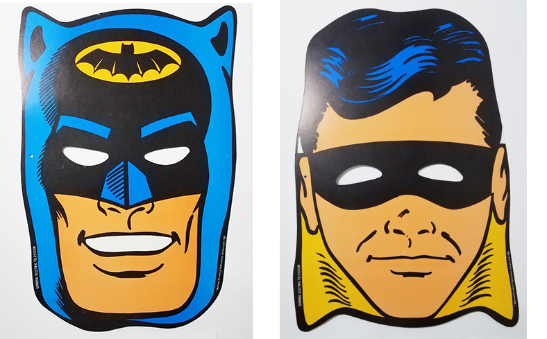 Batman and Robin paper Halloween mask
