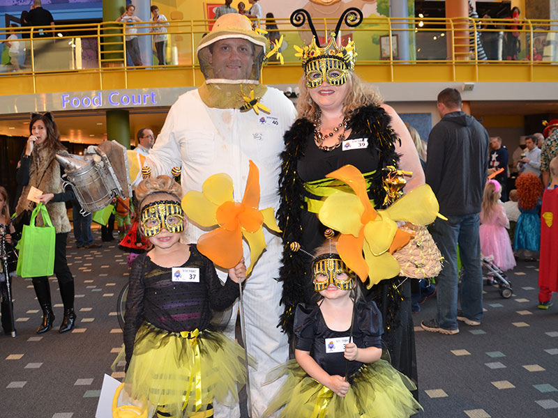 Bee costume at the Black Hat Bash at The Children's Museum of Indianapolis