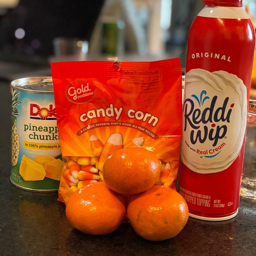 Candy corn fruit cup ingredients