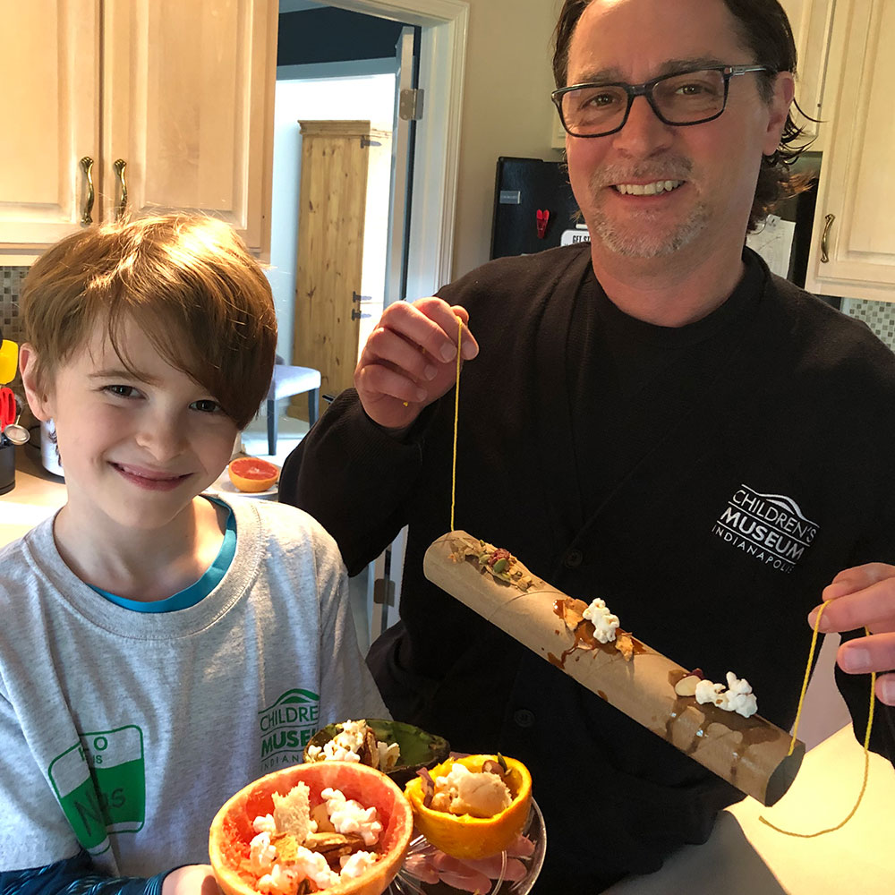 DIY bird feeders for Earth Day with The Children's Museum of Indianapolis