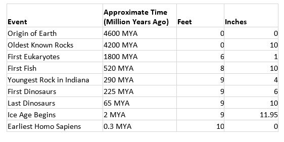 Chart of geologic time for Museum at Home