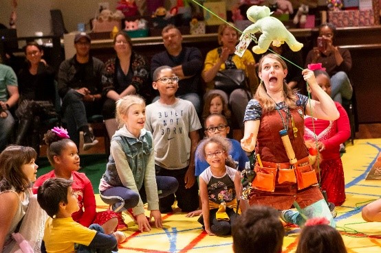 Children at Indiana Repertory Theater, an Access Pass participant