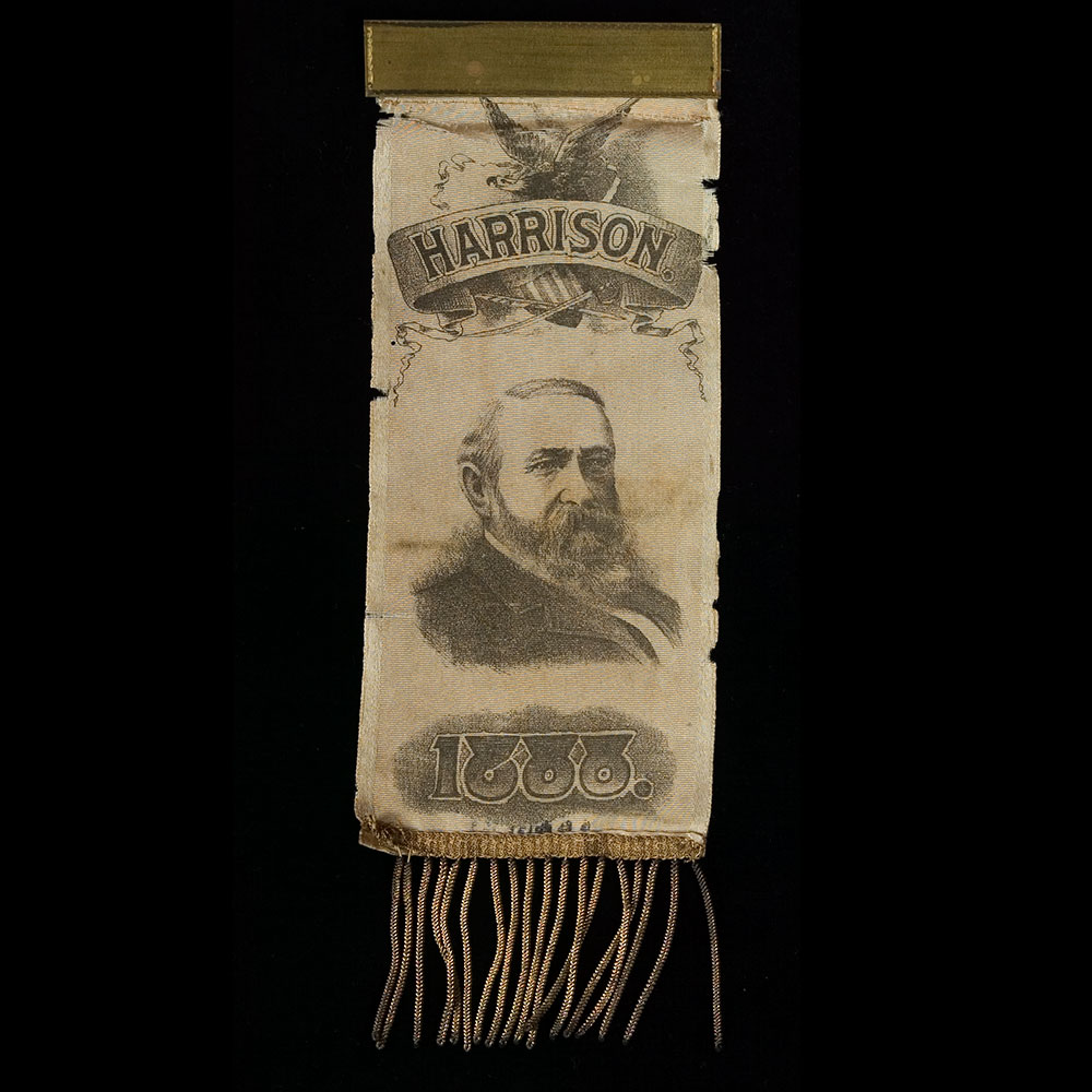 Benjamin Harrison campaign badge from The Children's Museum of Indianapolis Collections department