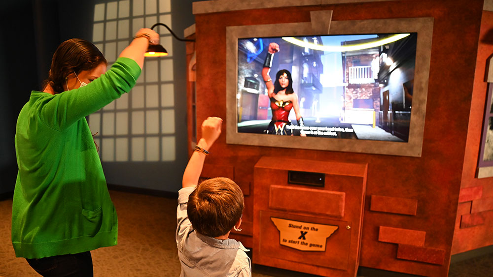 Help Wonder Woman pursue The Cheetah in DC SUPER HEROES: Discover Your Superpowers at The Children's Museum of Indianapolis