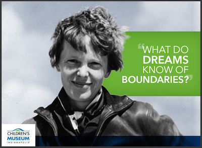 Amelia Earhart black and white photo with quote by Amelia Earhart that says 