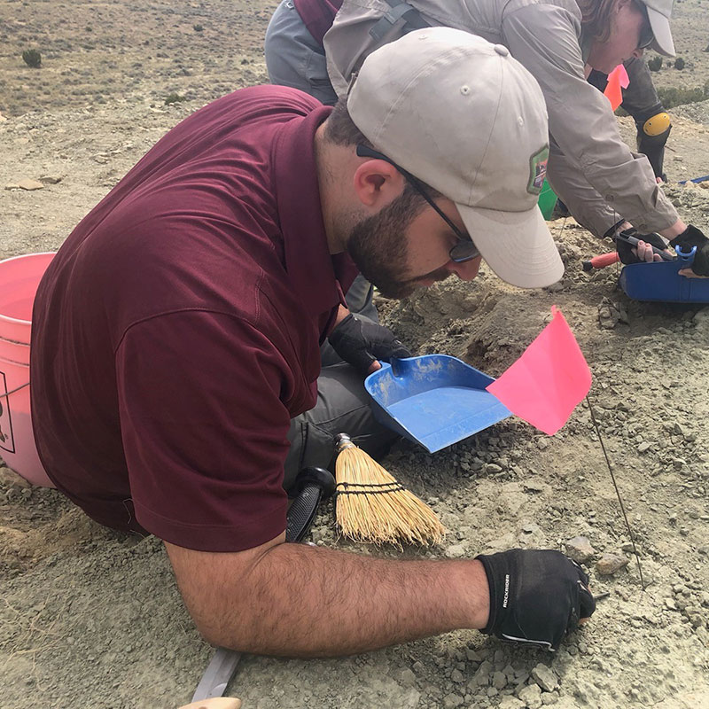 Christian Ferro at the Mission Jurassic dig site