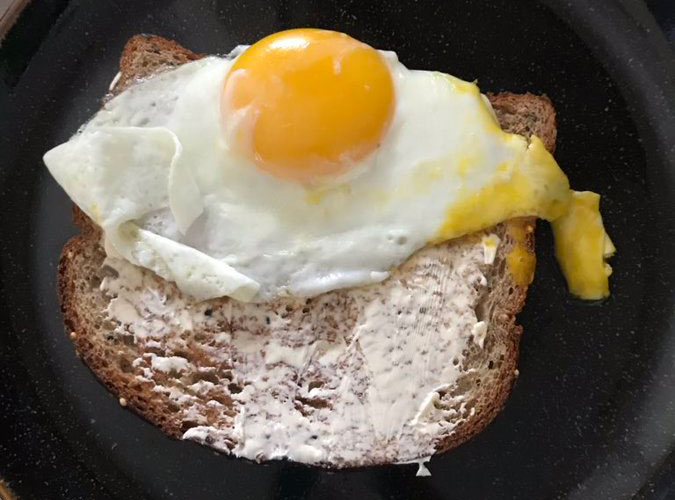 Breakfast - eggs on toast