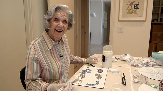 Shirley Baskin in her art lab