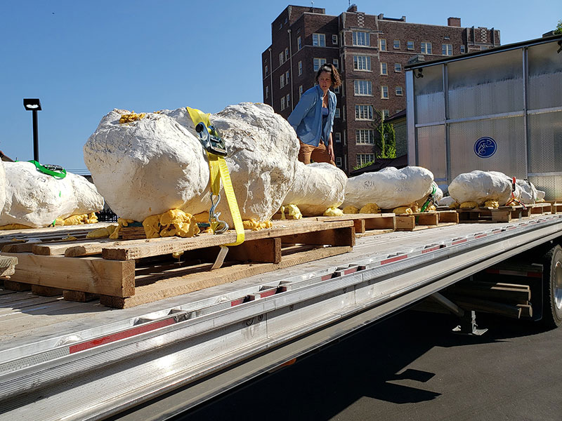 Mission Jurassic fossils arriving at The Children's Museum of Indianapolis