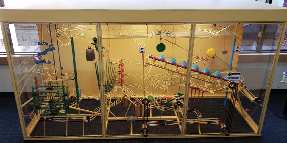 The Rube Goldberg ball machine at The Children's Museum of Indianapolis.