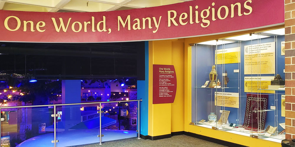 One World, Many Religions display at The Children's Museum of Indianapolis