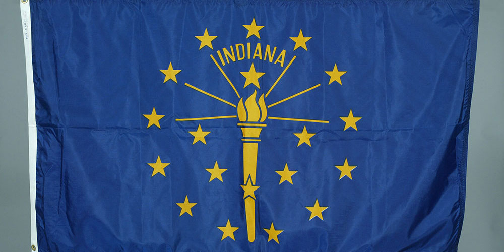 Indiana state flag carried on Space Shuttle Columbia by astronaut Joe Allen in 1982. This is in the museum's Collection.