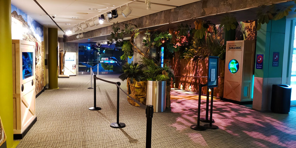 New queuing line area and overlook in the new Dinosphere at The Children's Museum of Indianapolis.