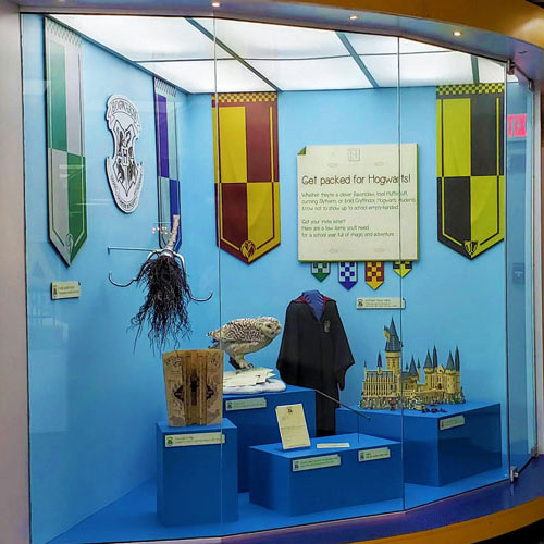 Display of Harry Potter objects