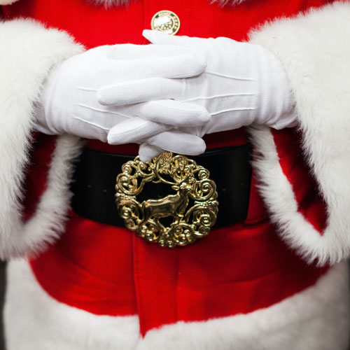 Close up of Santa's costume