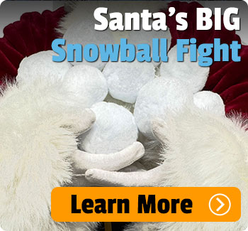 Santa's big snowball fight.