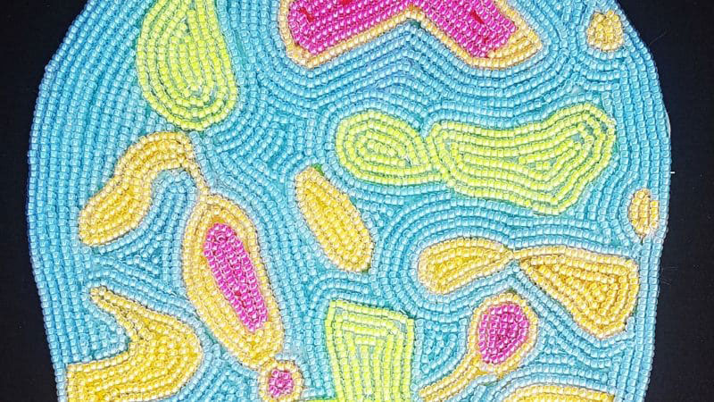 Glass bead artwork titled