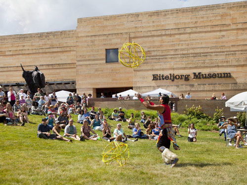 Crowd outside during the Indian Marketplace and Festival at the Eiteljorg