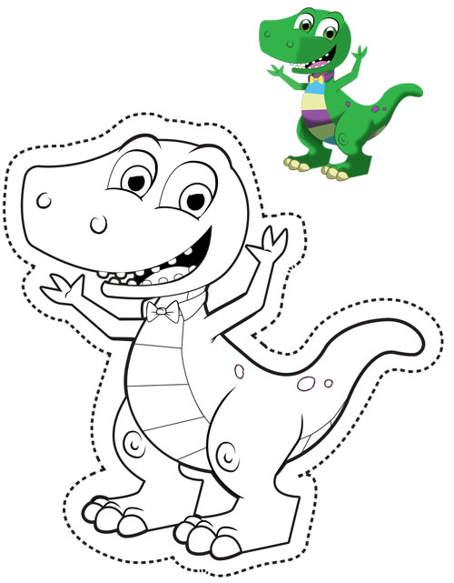 Click to download Flat Rex coloring sheet